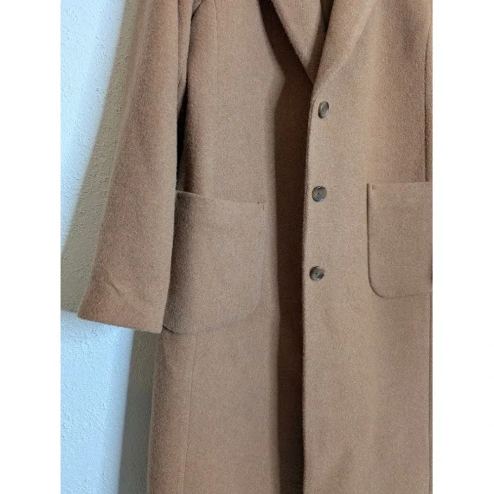 J. Crew Patch‎ Pocket Topcoat Women M Brown Camel Wool Blend Button Up Jacket